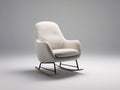 Fauteuil à bascule - tissu texturé - métal - bois - 82 x 71 x 90 cm - écru-bois clair-noir - style scandinave contemporain