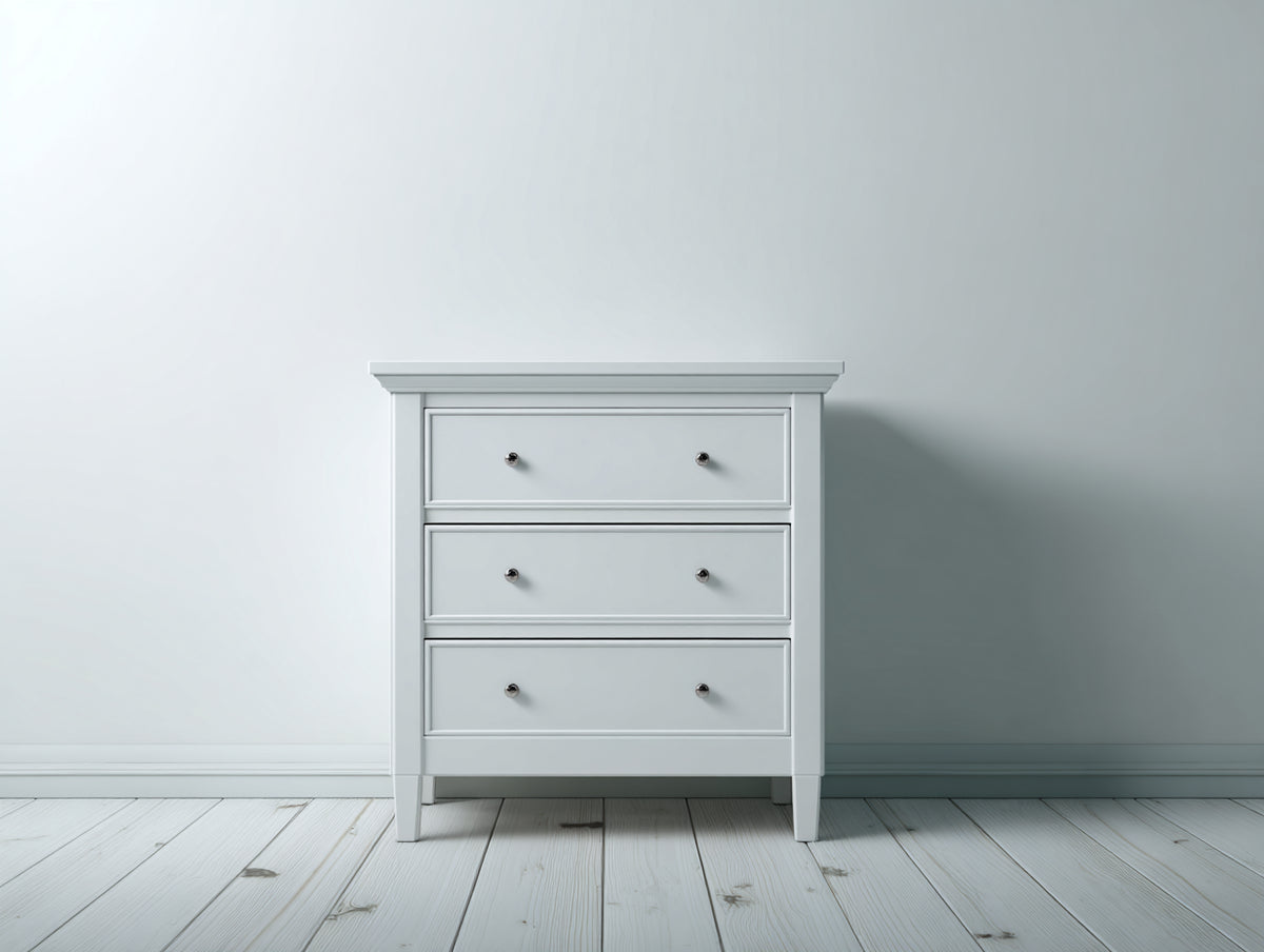 Commode - Bois - 80 x 40 x 85 cm - Blanc - Style classique