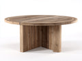 Table de jardin - bois - 140 x 140 x 75 cm - bois grisé - style rustique avec piètement central