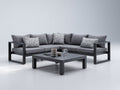 Canapé de jardin - Métal-Tissu - 240 x 240 x 78 cm - Anthracite-Gris - Style moderne
