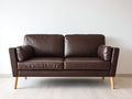 Canapé 2 places - Cuir synthétique - 190 x 88 x 82 cm - Marron - Style moderne